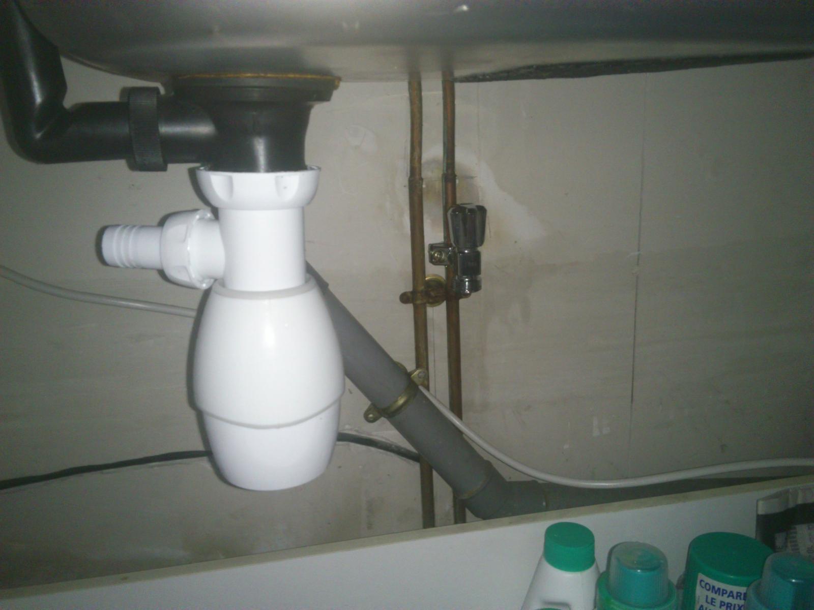 Installation evacuation evier et lave vaisselle