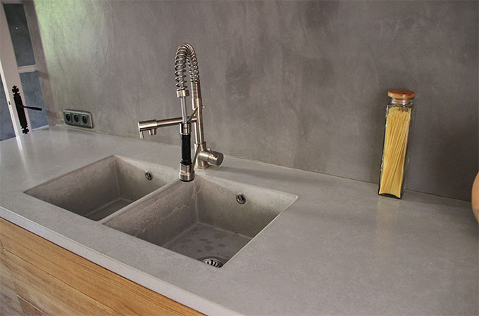 Evier en beton
