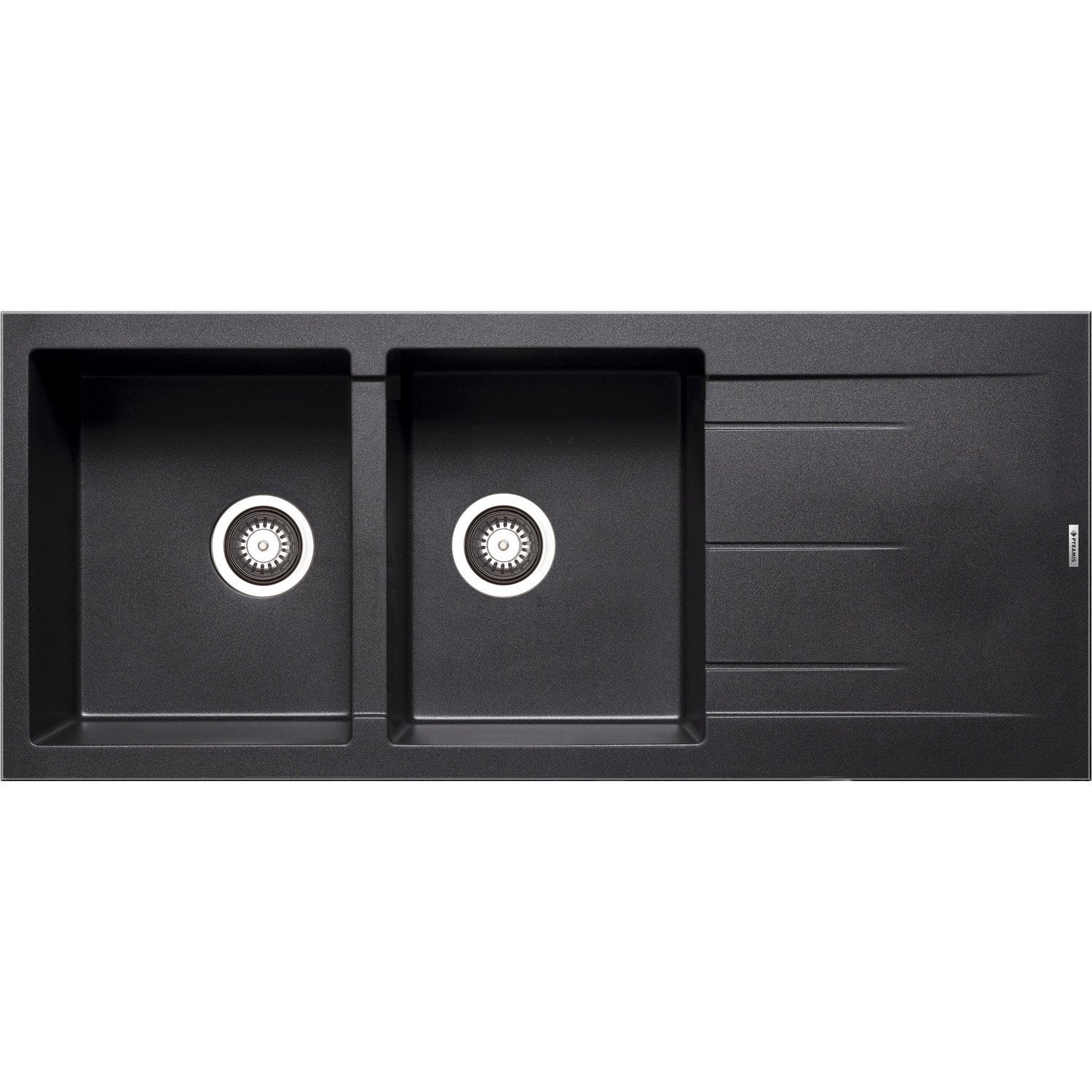 Evier noir 2 bacs