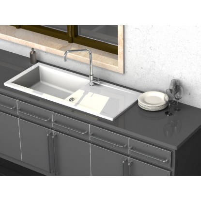 Evier timbre d'office avec égouttoir