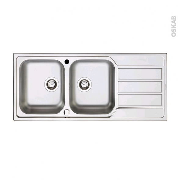 Evier inox 2 bacs pas cher