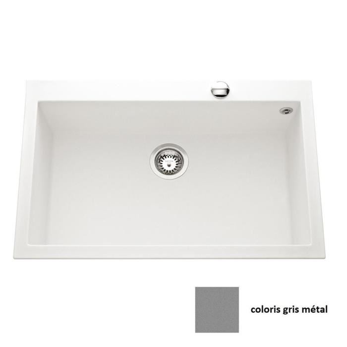 Evier granit gris 1 bac
