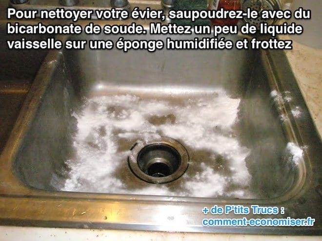 Nettoyer evier en inox