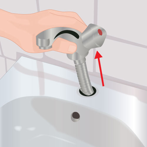 Robinet qui bouge sur evier inox
