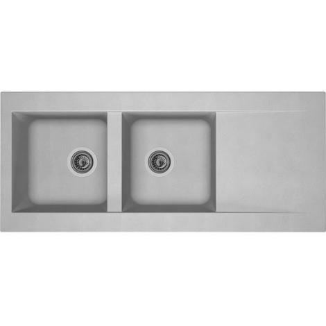 Evier 2 bacs gris